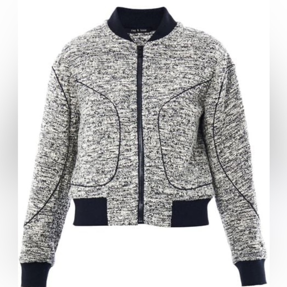 Rag & Bone | Heathered Aviator Bomber Jacket - Picture 4 of 6